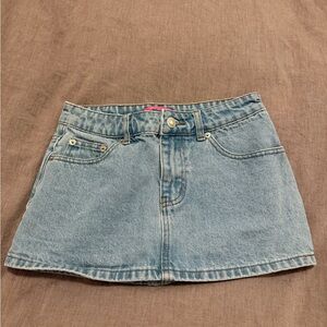 Edikted Light Blue Denim Mini Skirt